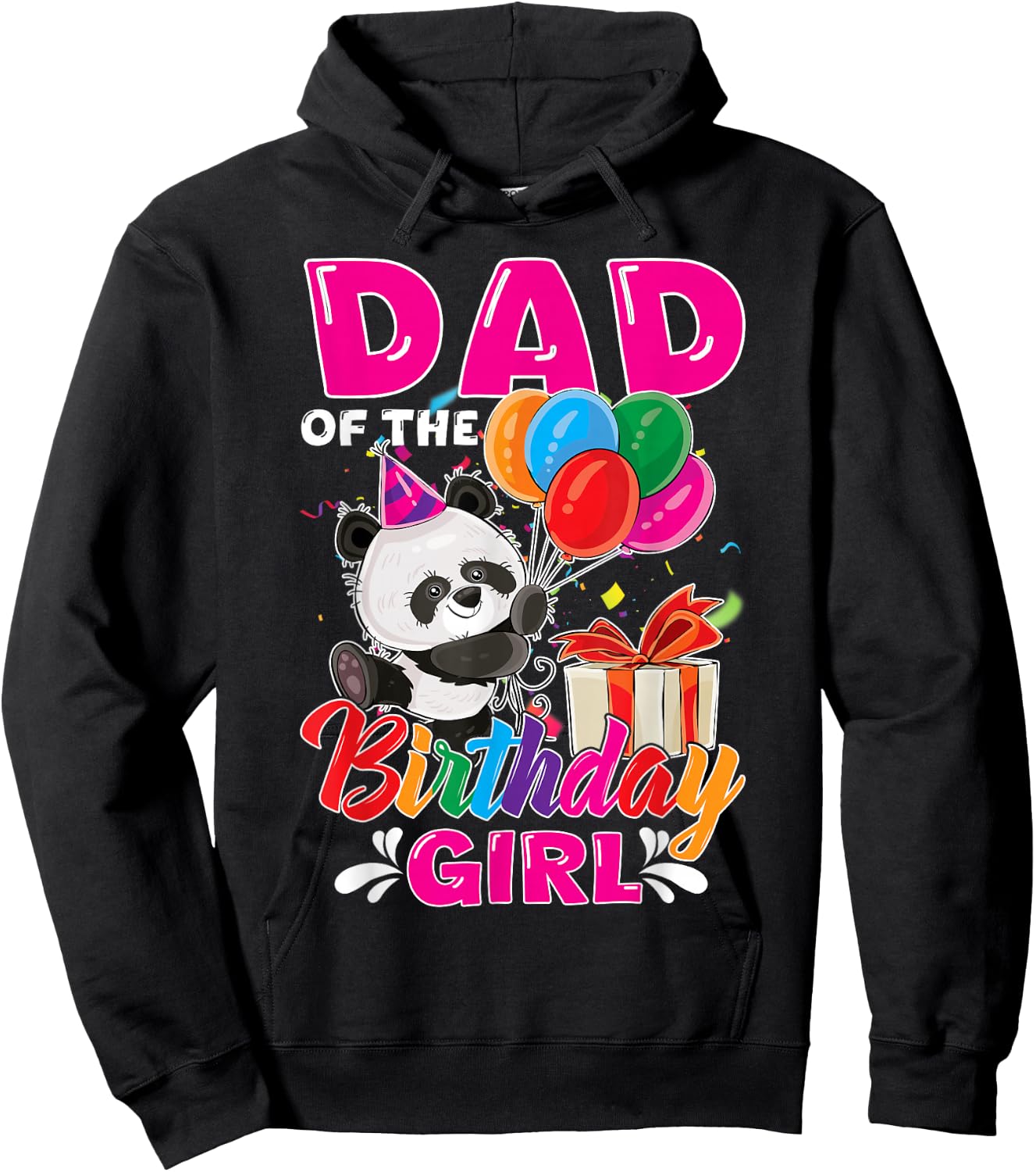 Dad Of The Panda Bear Birthday Animal Lover Boys Girls Hoodie - Hoodie | Black