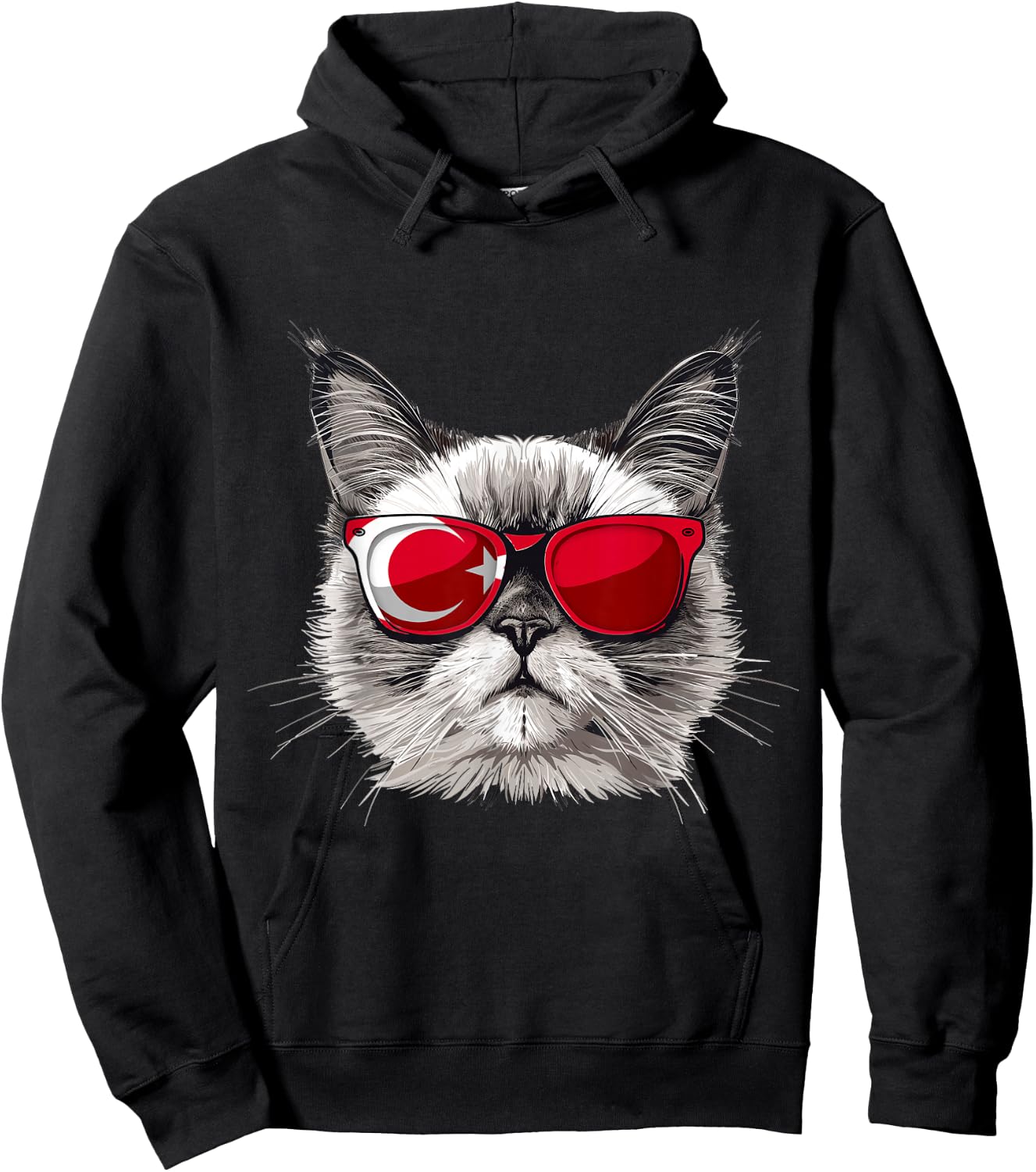 Turkey Flag Cat Mom Souvenirs Products Kitten Turkish Hoodie - Hoodie | Black