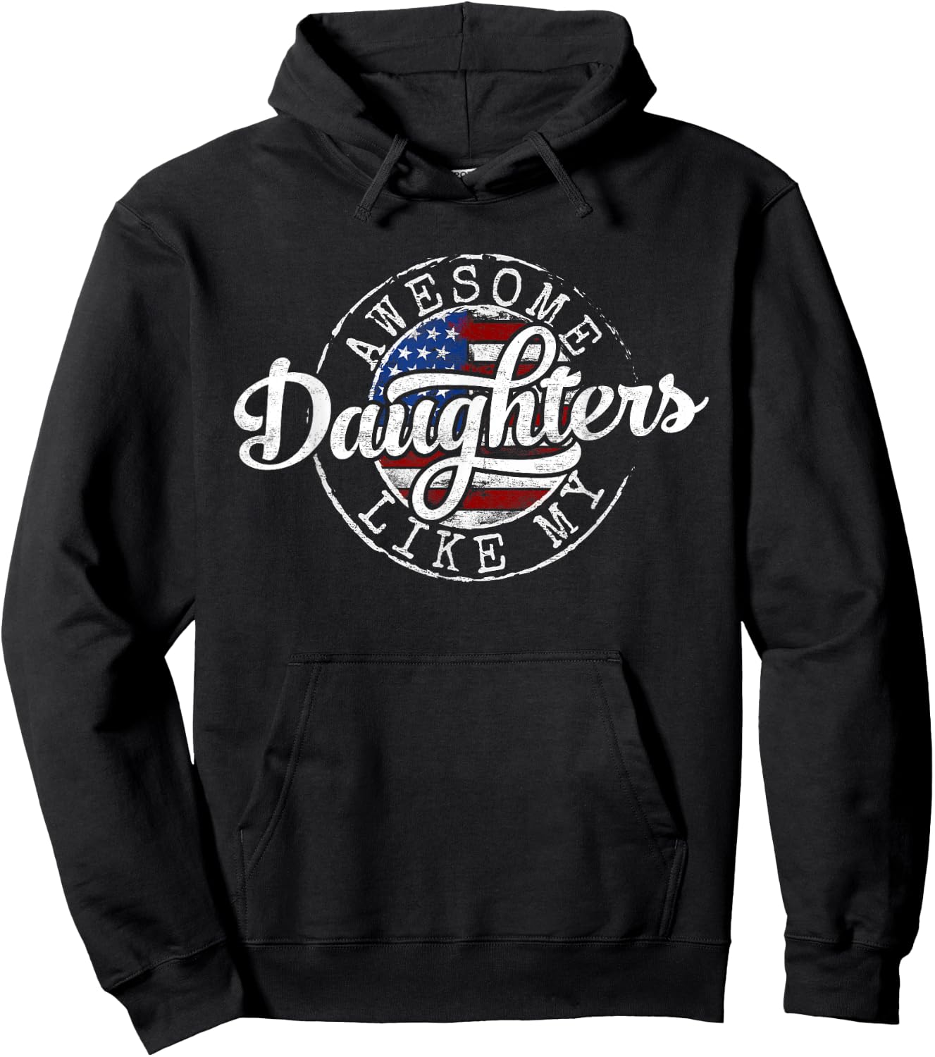 Awesome Like My Daughters Vintage Father Day Dad of Girl Hoodie - Hoodie | Black