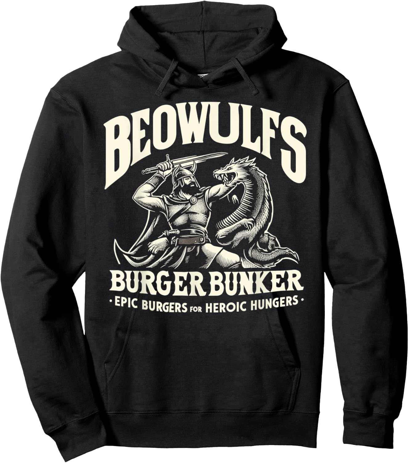 Renaissance Festival Dragon Slayer Beowulfs Burger Ren Faire Hoodie - Hoodie | Black