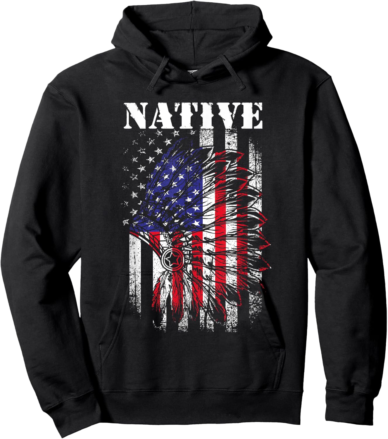 Native American Flag Indigenous Native American Tribe Women Kids Men Hoodie - Hoodie | Black