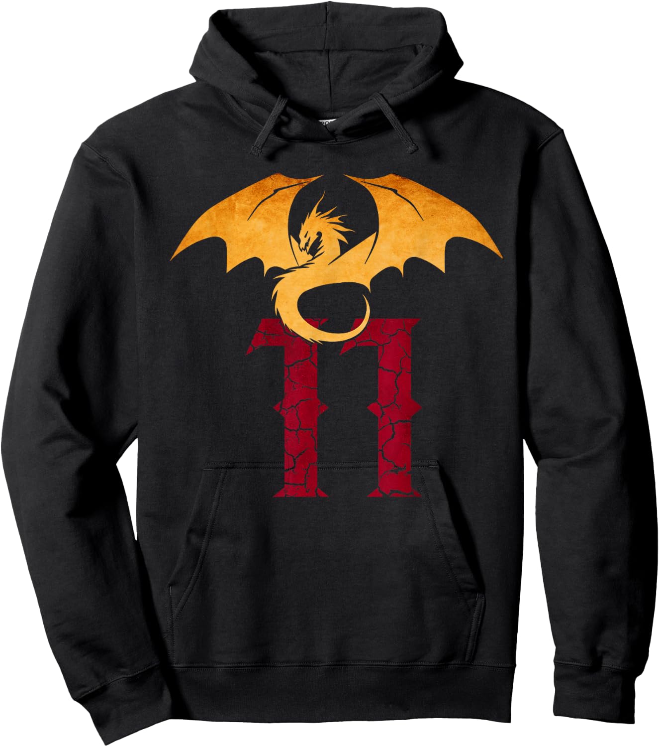11 Year Old Birthday Dragon Fantasy 11th Bday Boy Hoodie - Hoodie | Black