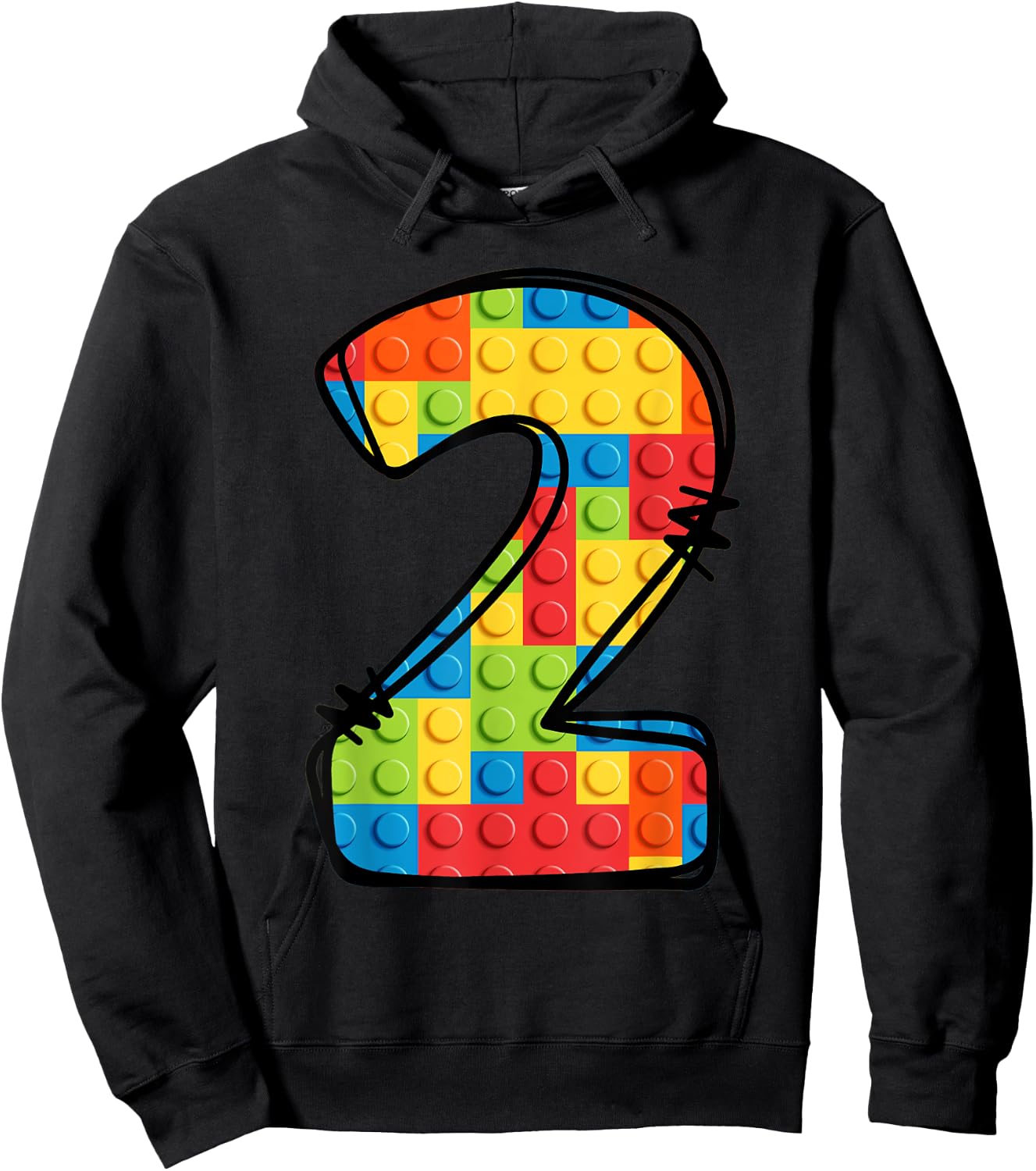 2 Year Old Blocks Building Master Builder 2nd Birthday Hoodie - Hoodie | Black