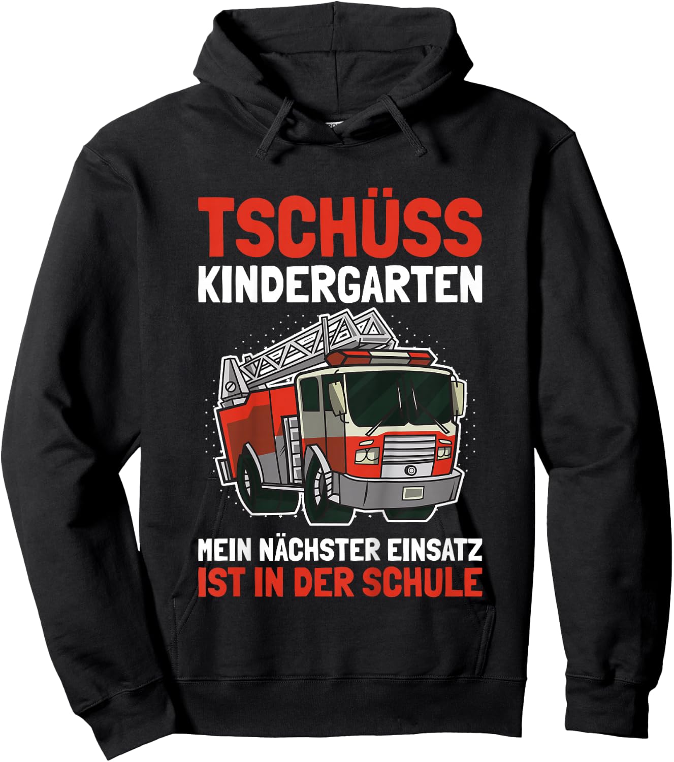 Kinder Einschulung Junge Schulanfang Shirt Jungen Feuerwehr Hoodie - Hoodie | Black