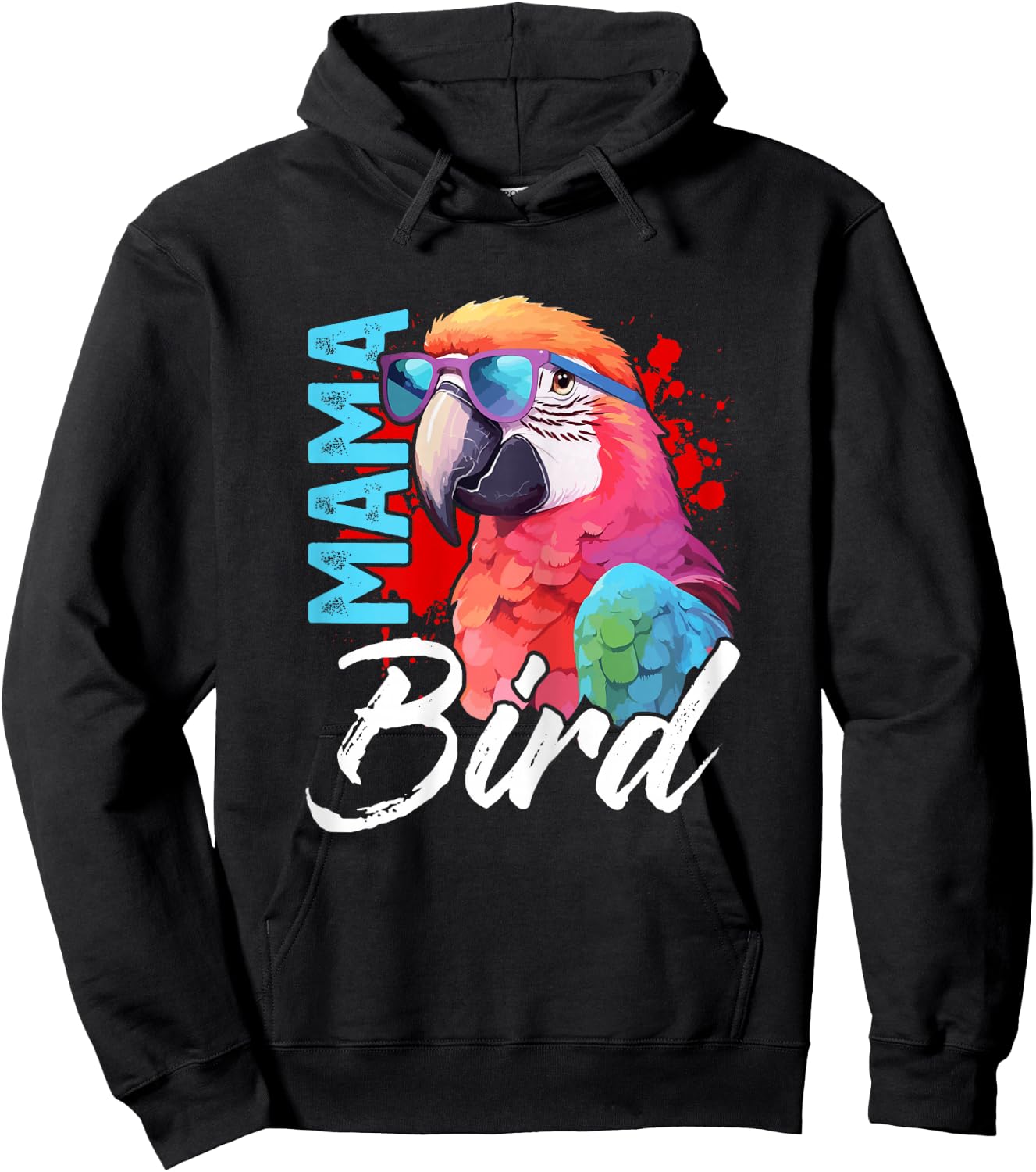 Mama Bird Shirt Macaw Shirt Mother Mama Red Green Macaw Hoodie - Hoodie | Black