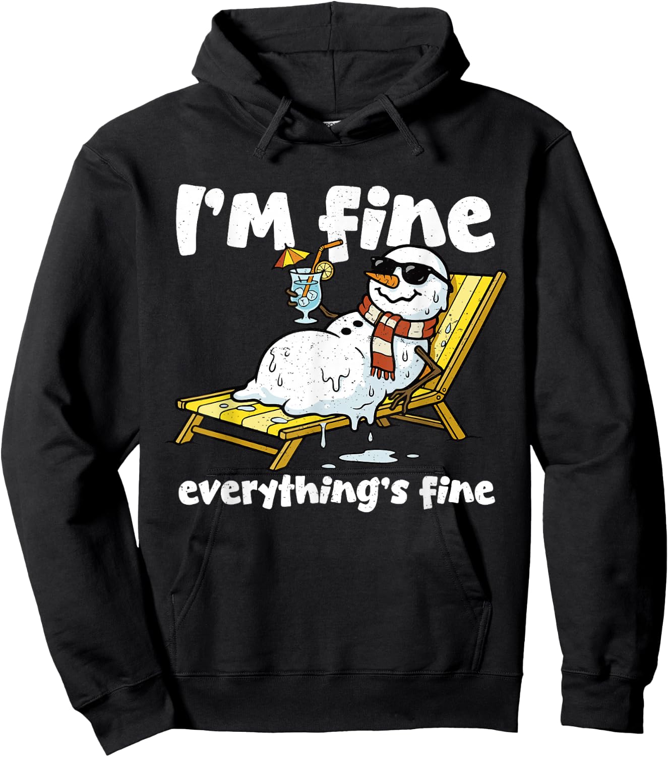Funny Snowman Fine Summer Christmas in July Men Women Kids Hoodie - Hoodie | Black
