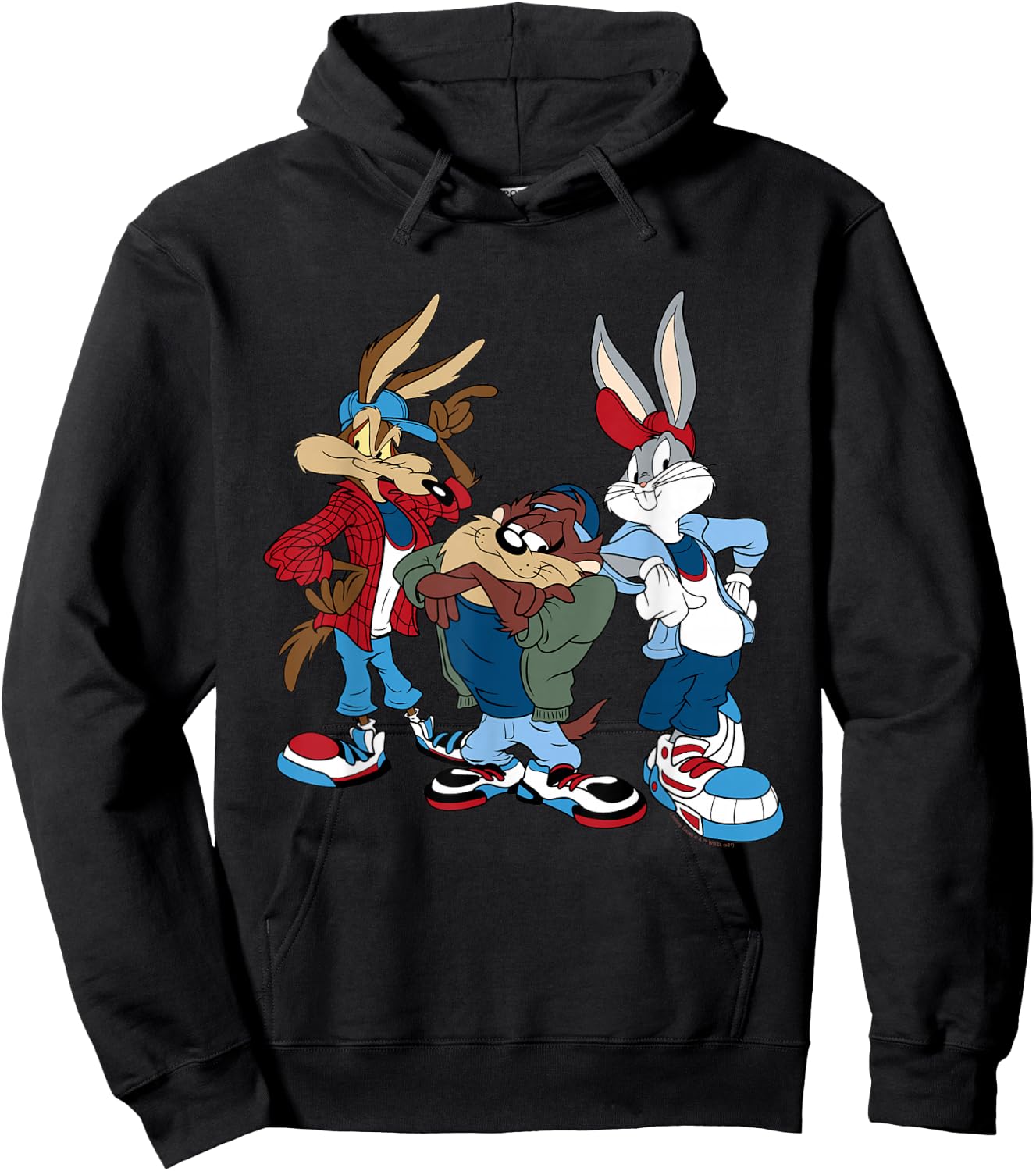 Looney Tunes Wiley, Bugs, Taz Hoodie - Hoodie | Black