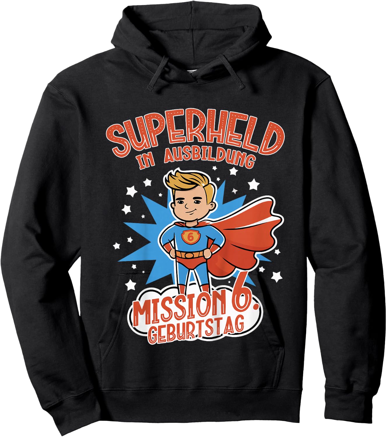 Kinder Superheld in Ausbildung, Geburtstag 6 Jahre, Junge, blond Hoodie - Hoodie | Black