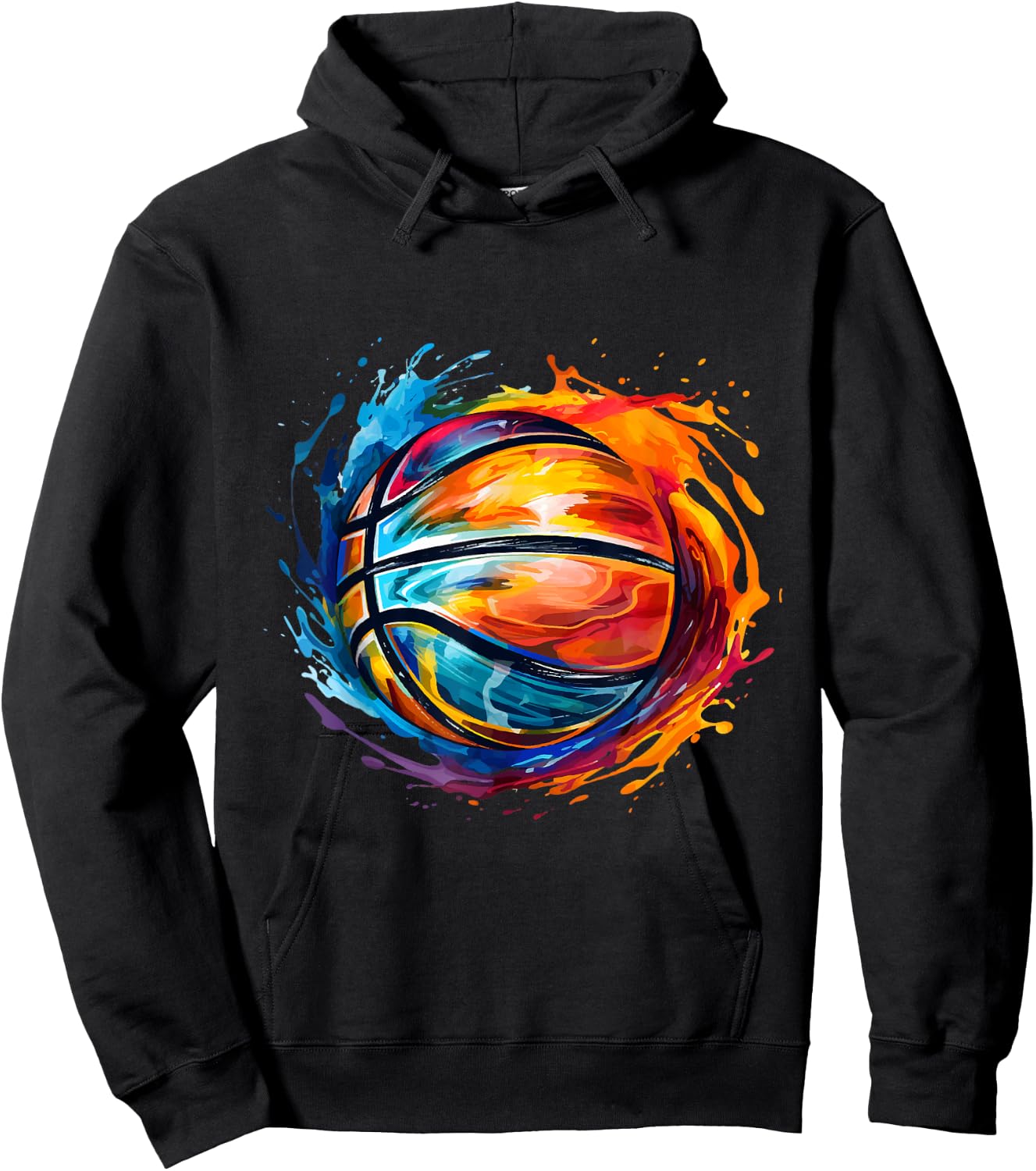 Basketball Ball in Beautiful Colourful Colours Basketball , black Hoodie - Hoodie | Black