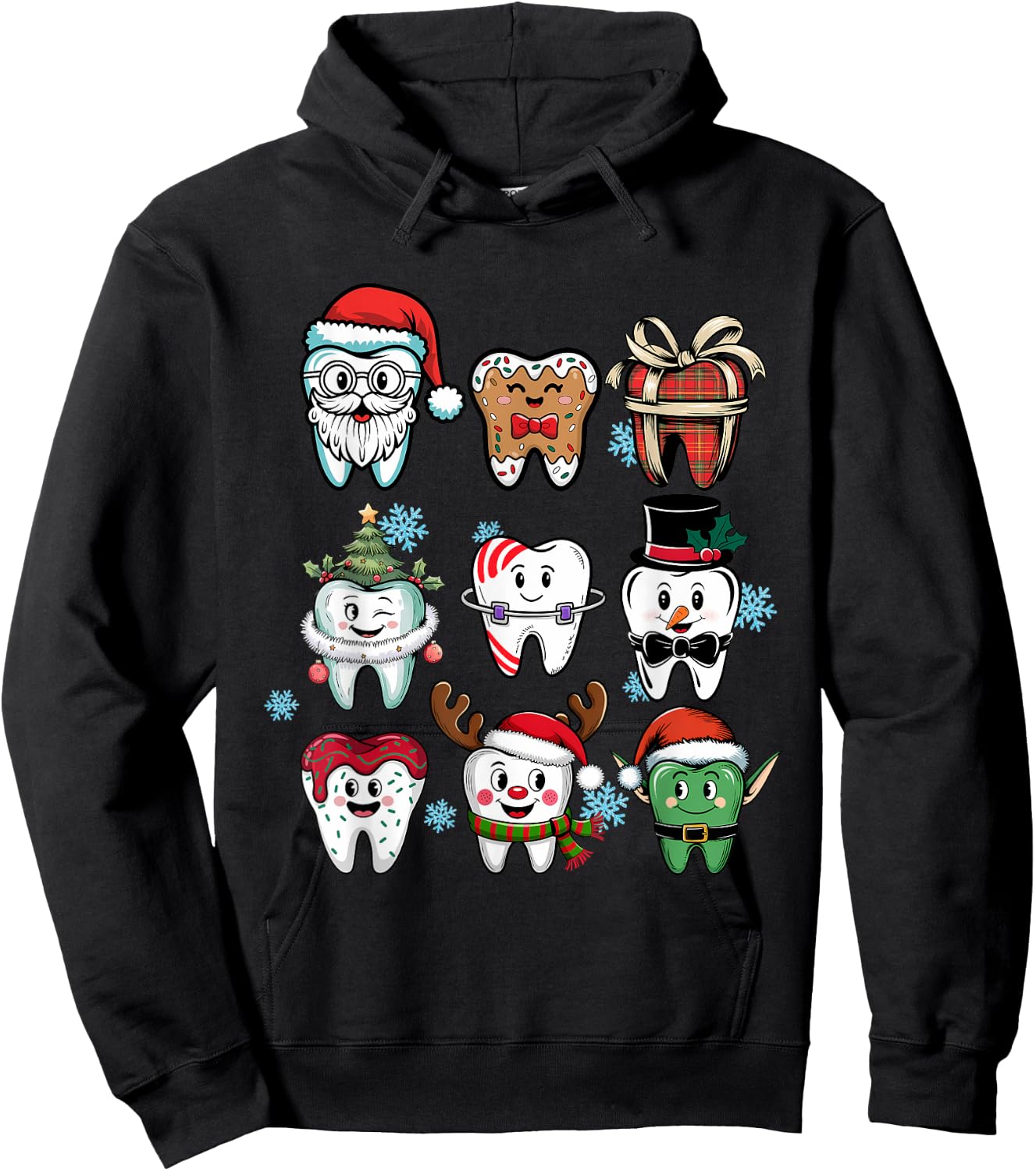 Dentist Dental Assistant Christmas Tooth Teeth Funny , black Hoodie - Hoodie | Black