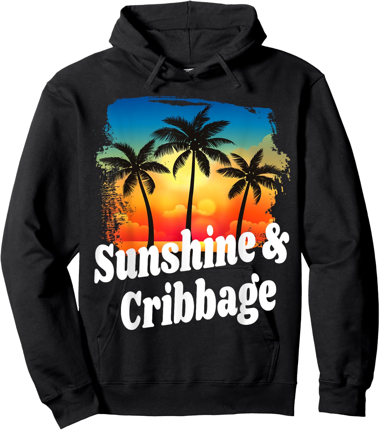 Sunshine and Cribbage Funny Player Playing Winner Winning Hoodie - Hoodie | Black