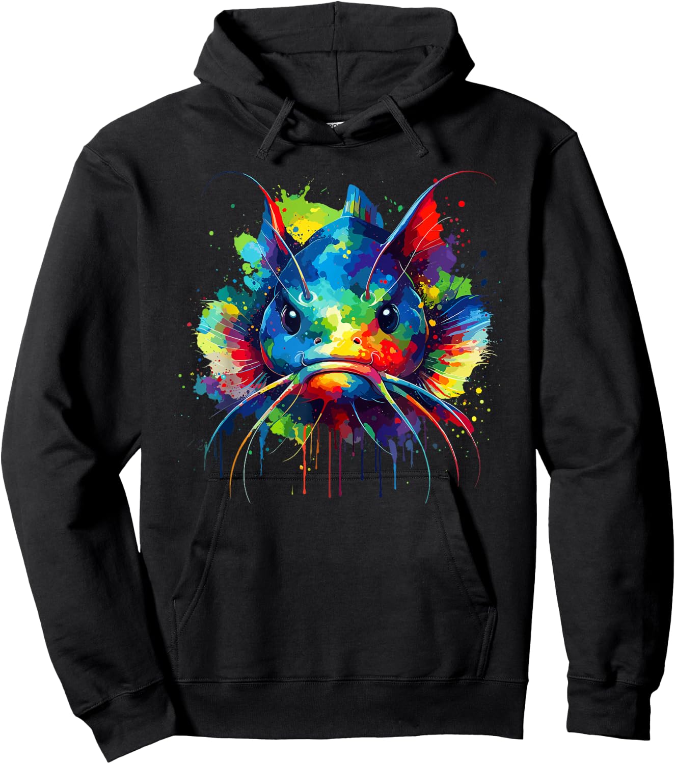 Colourful Splash Art Catfish Catfish , black Hoodie - Hoodie | Black