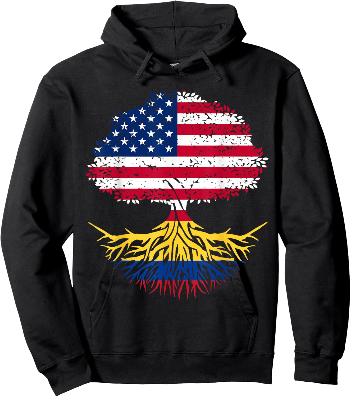 Colombian Roots American Grown Tree Flag US Hoodie - Hoodie | Black