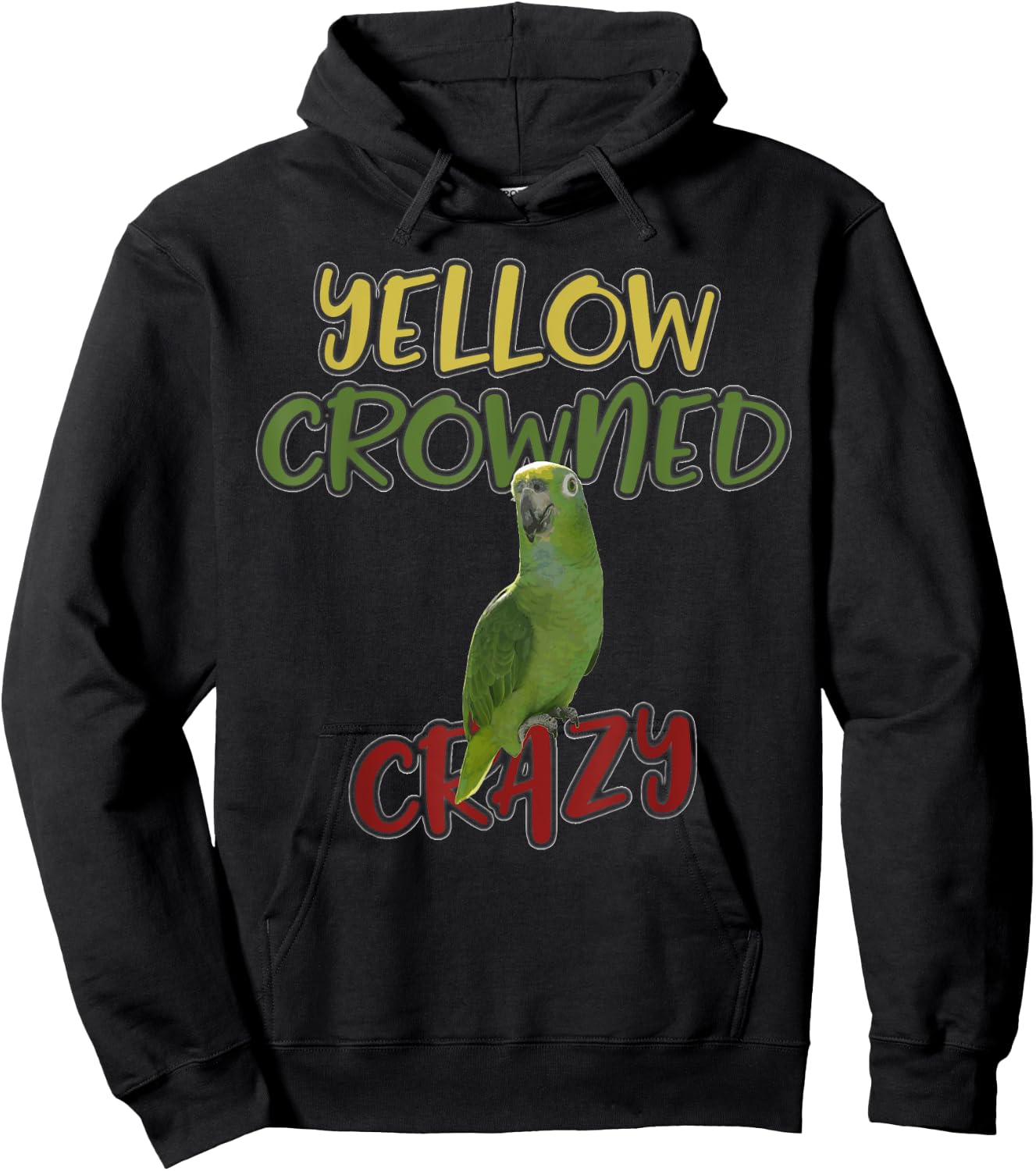 Yellow Crowned Crazy Parrot Shirt Kids Adult Costume Gift Hoodie - Hoodie | Black
