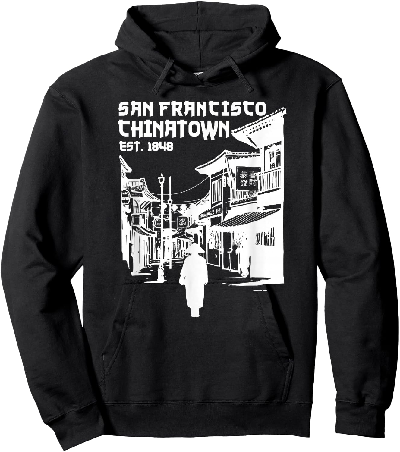 San Francisco Chinatown Chinese American Bay Area Dragon SF Hoodie - Hoodie | Black