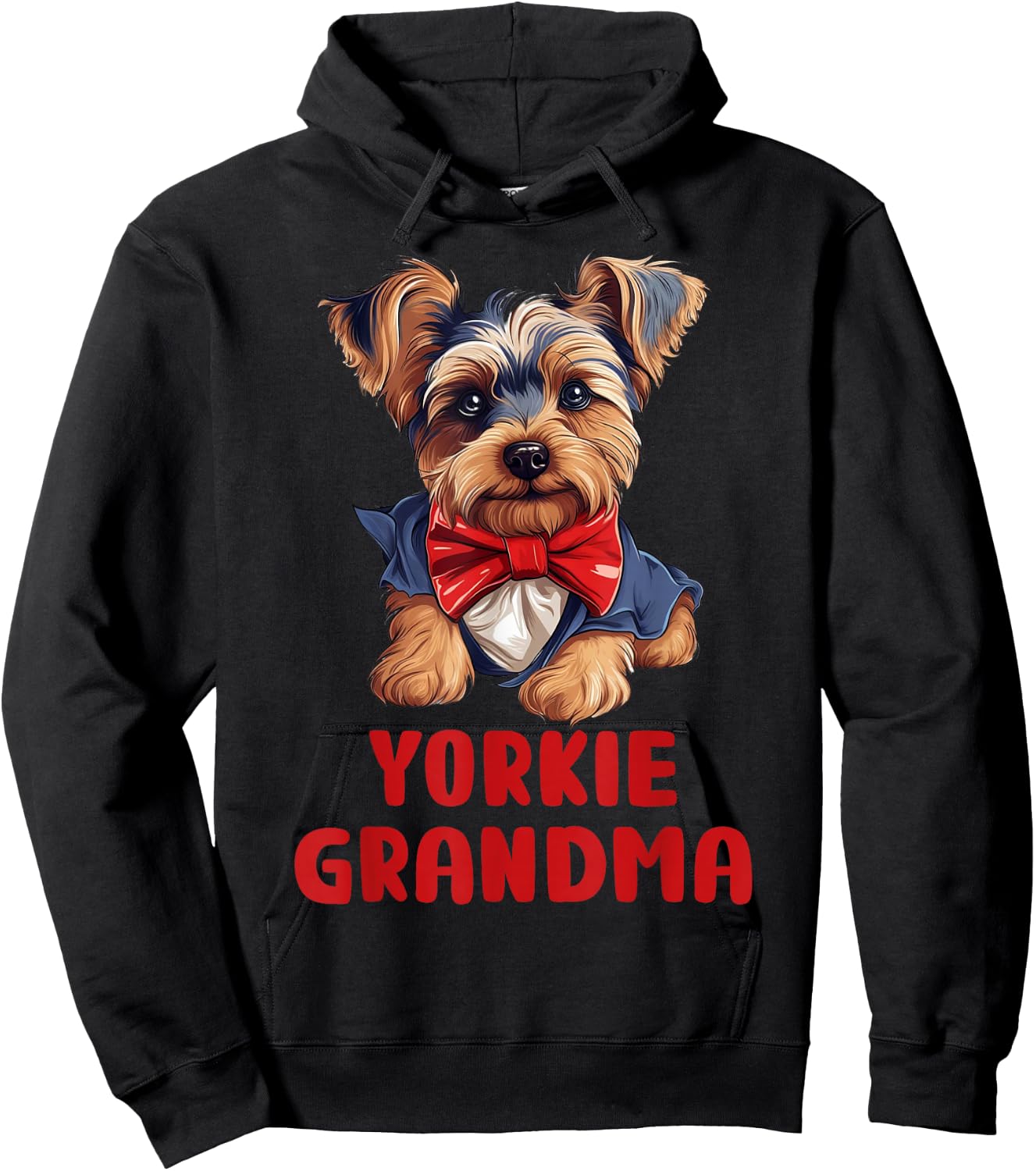 Cute Yorkie Grandma Dog Lovers Gift Funny Puppy Yorkie Owner Hoodie - Hoodie | Black