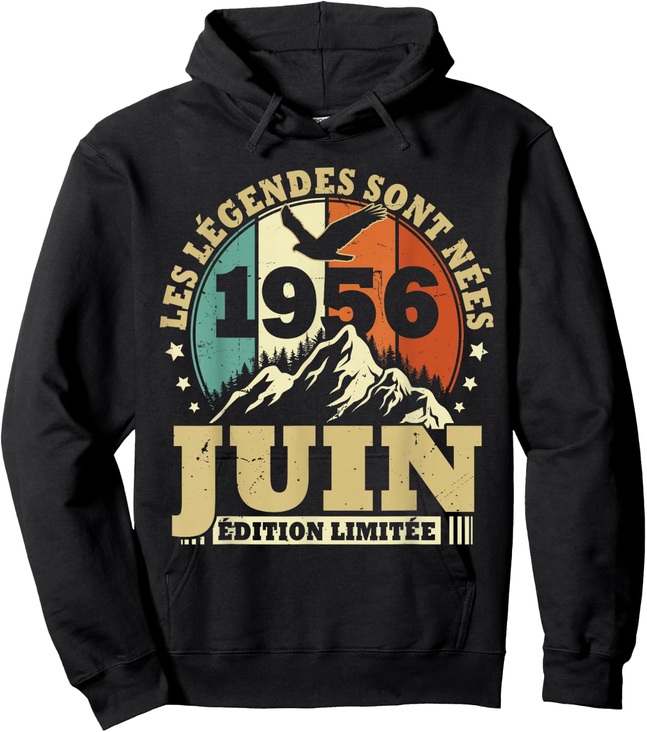 Les Légendes sont Nées en Juin 1956 Anniversaire 70 Ans Hoodie - Hoodie | Black