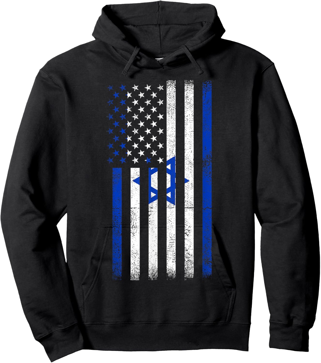USA Flag Israel Hoodie - Hoodie | Black