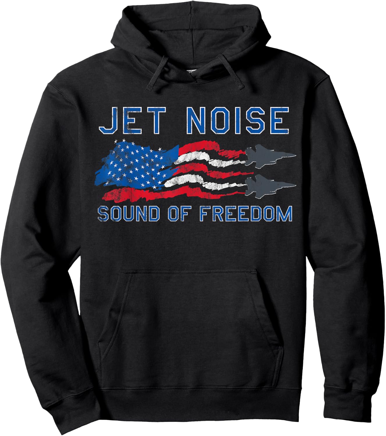 Sound of Freedom Jet Noise American US Flag Hoodie - Hoodie | Black