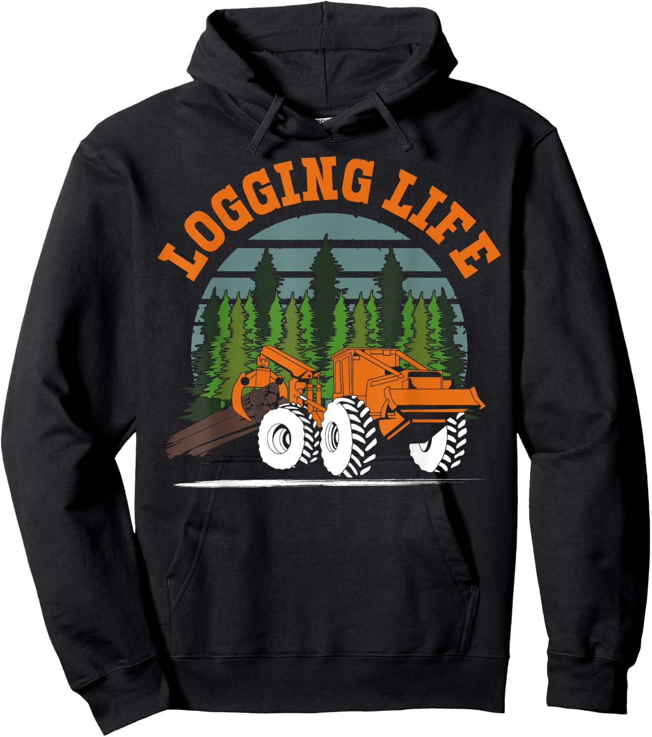 Logging Life Log Truck Gift Shirt Funny Log Truck Driver Hoodie - Hoodie | Black