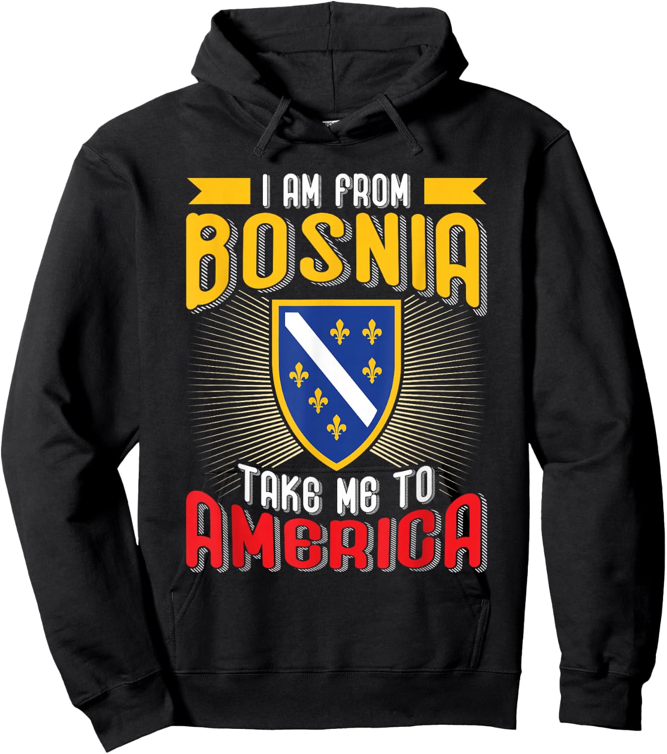I am from Bosnia take me to America - Bosnien Herzegowina Hoodie - Hoodie | Black