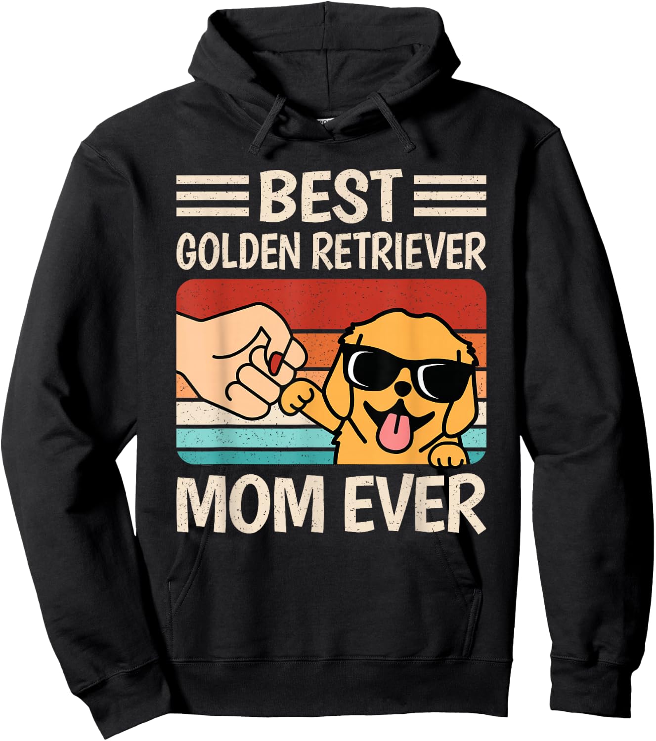 Best Golden Retriever Mom Ever Funny Dog Lover Retro Women Hoodie - Hoodie | Black