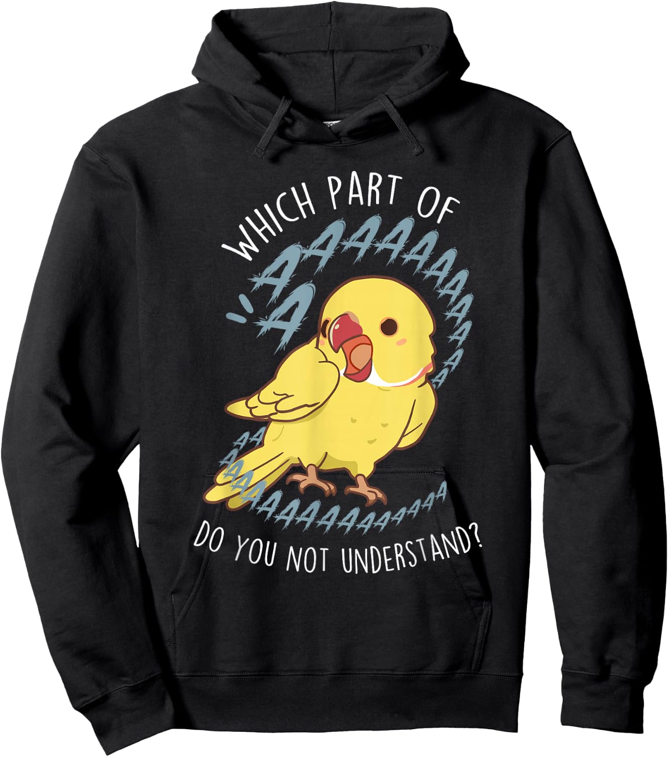 Lutino Indian Ringneck Parrot Aaa Funny Cute Yellow Bird Mom Hoodie - Hoodie | Black