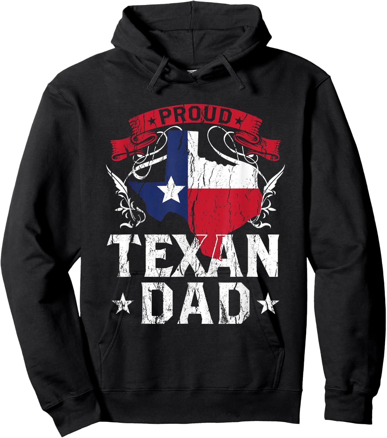 Proud Texan Dad Texas Pride Patriotic Sayings Father Daddy Hoodie - Hoodie | Black