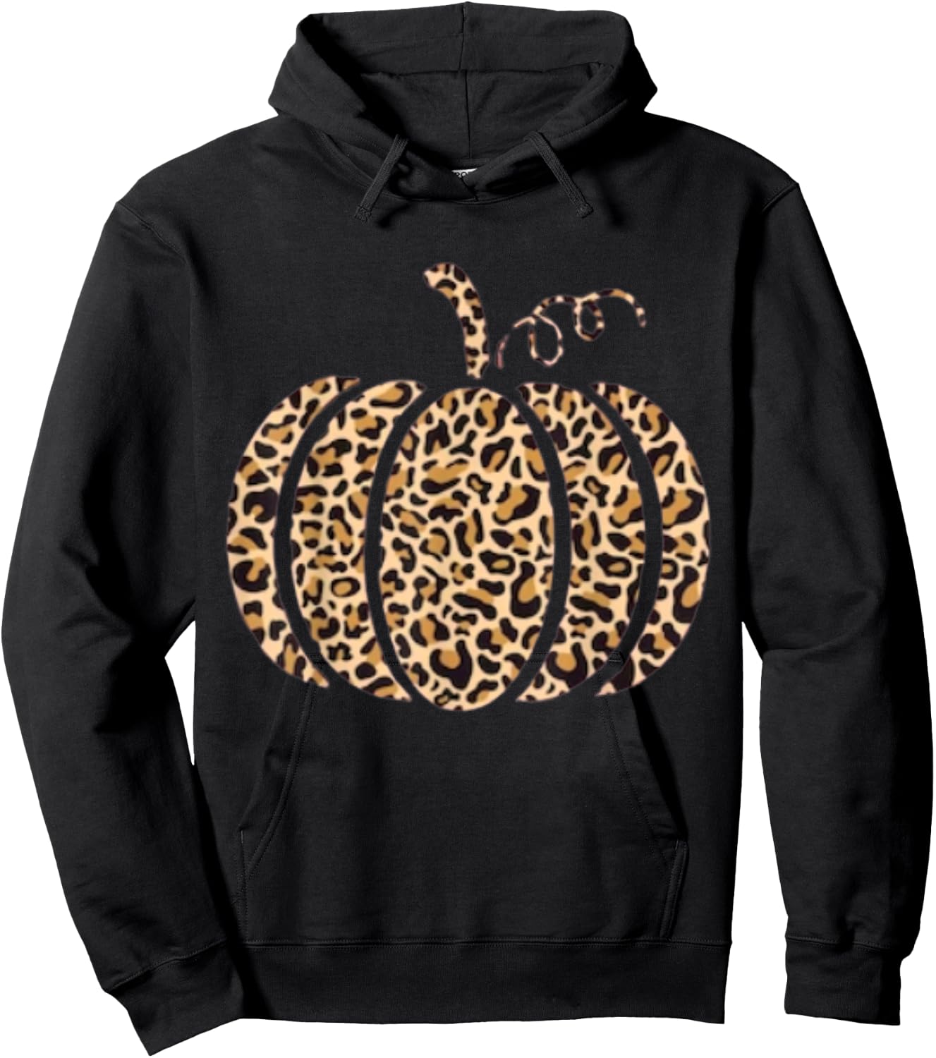 Pumpkin Leopard Print Cheetah Fall Graphic Thanksgiving Hoodie - Hoodie | Black
