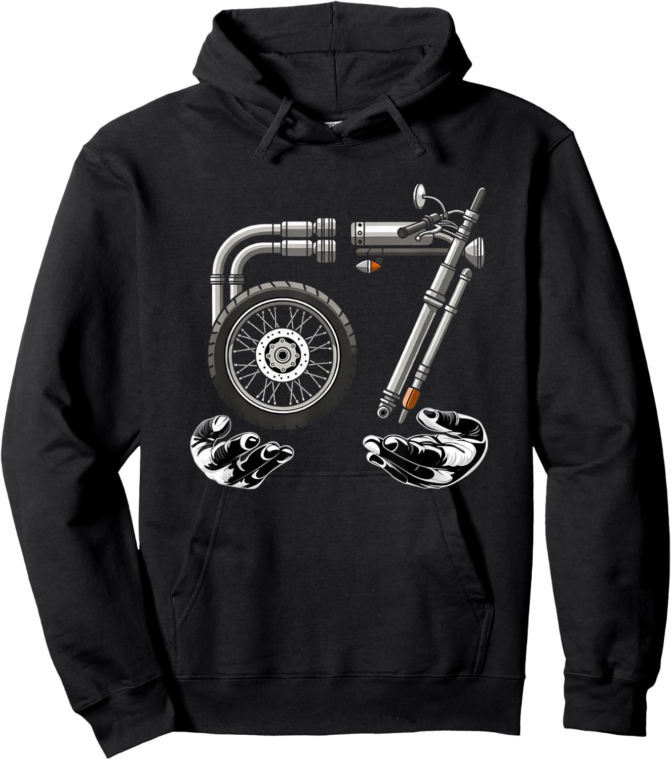 67 Meme Motorrad Six eeven Hoodie - Hoodie | Black