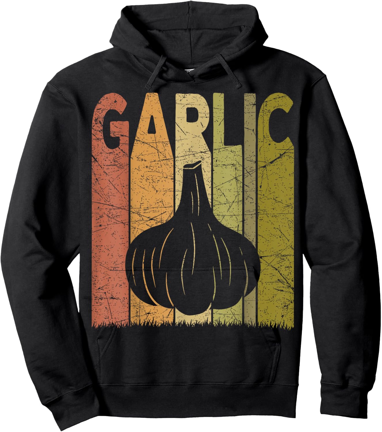 Garlic Vintage Garlic Farmer Retro Vegetables Farmer Hoodie - Hoodie | Black
