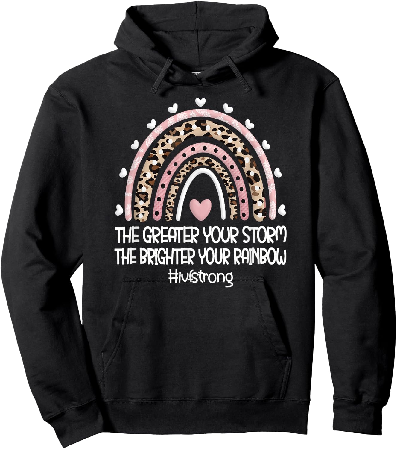 IVF Strong Rainbow IVF Transfer Day Retrieval Day IVF Mom Hoodie - Hoodie | Black
