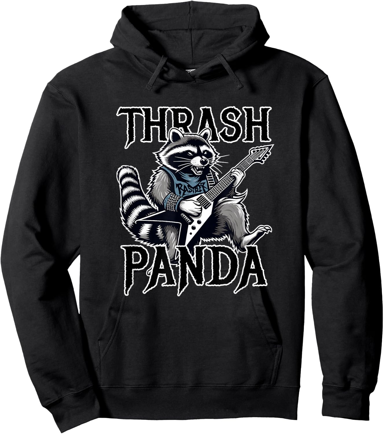 Heavy Metal Rock Raccoon Funny Trash Panda Hoodie - Hoodie | Black