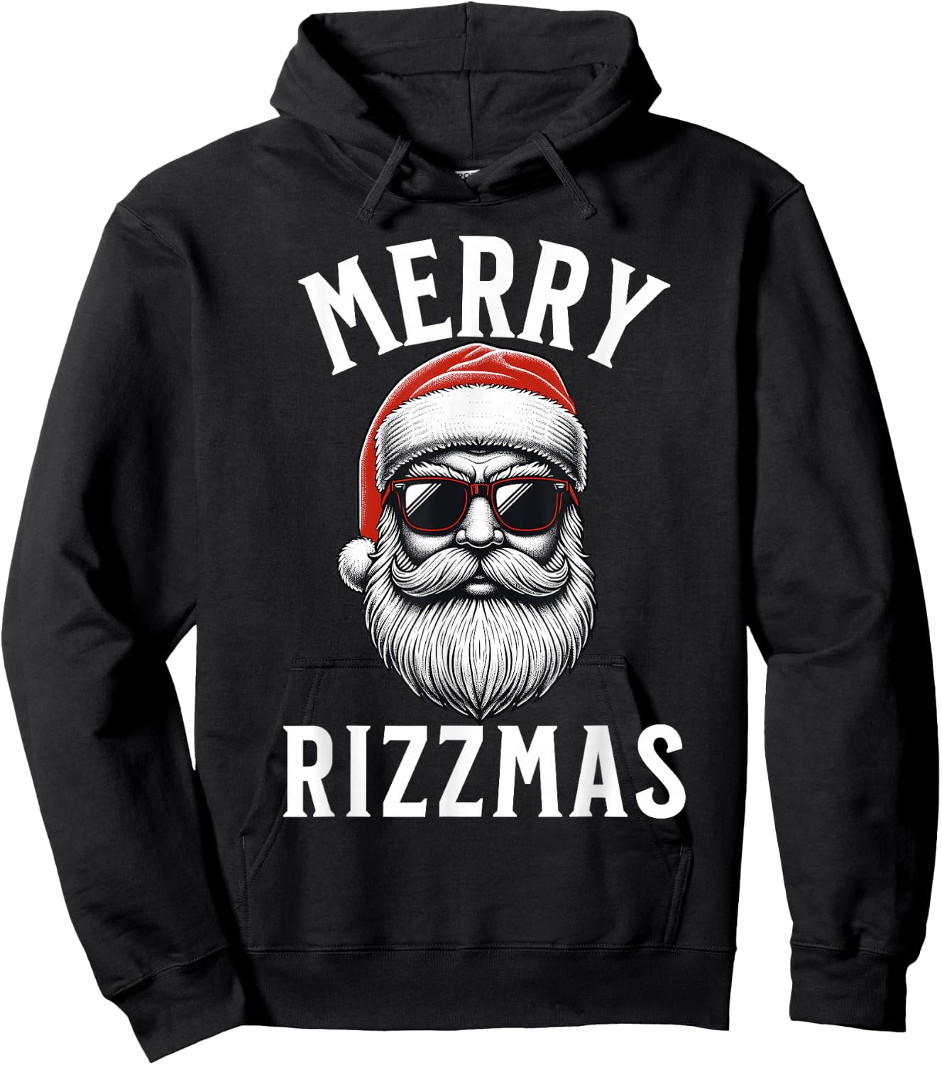 Merry Rizzmas Funny Christmas Teen Boys Kids Men Silly Santa Hoodie - Hoodie | Black