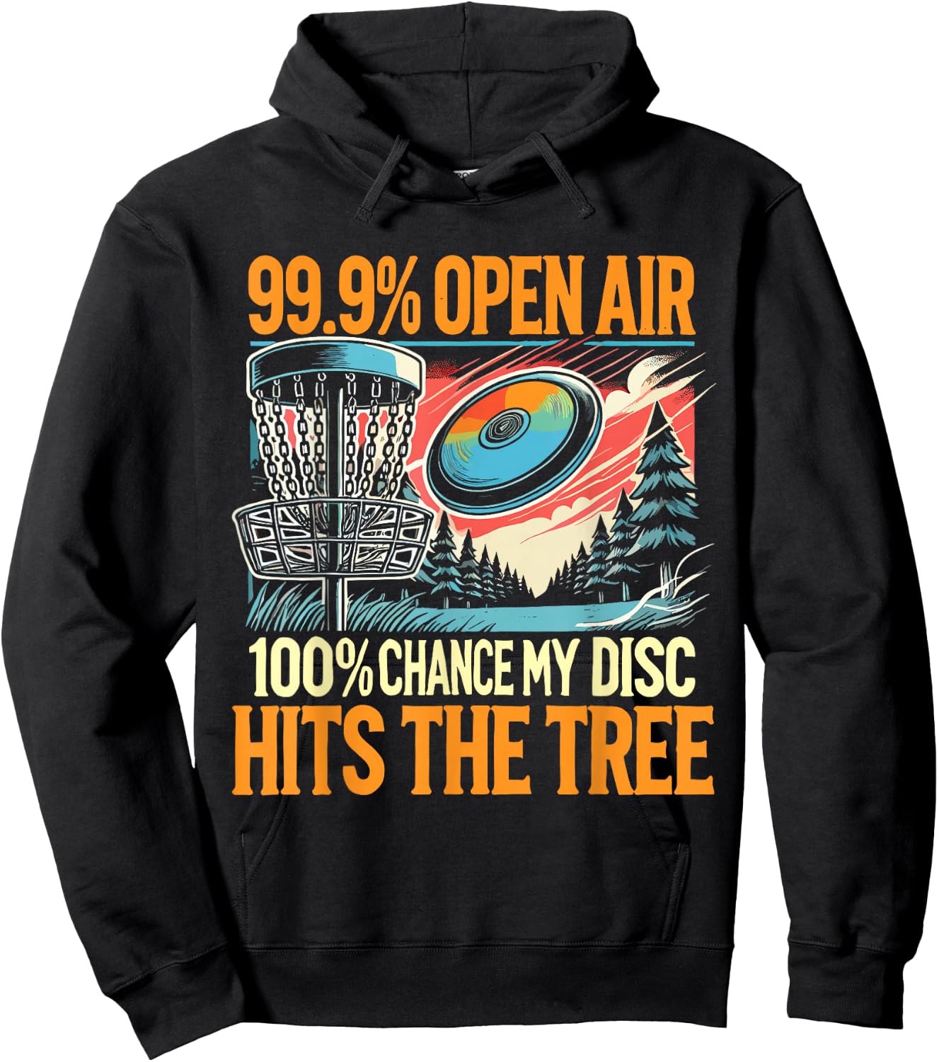 Disc Golfer My Disc Hits The Tree Disc Golf Hoodie - Hoodie | Black