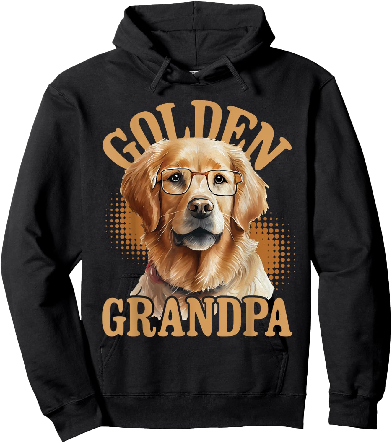 Golden Grandpa - American Flag Dog Owner Canine Lover Women Men Hoodie - Hoodie | Black