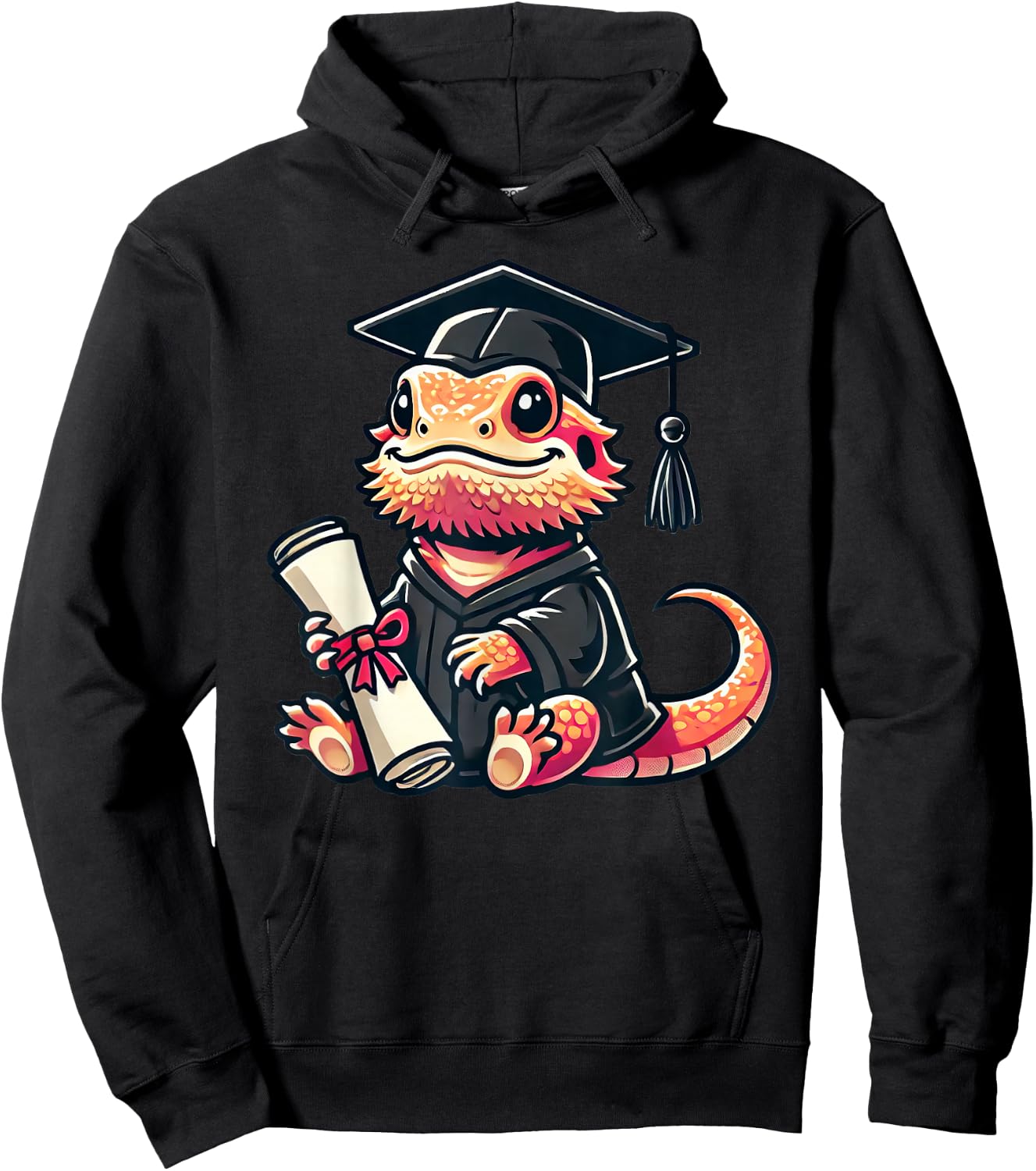 Cute Bearded Dragon Graduation Hoodie - Hoodie | Black