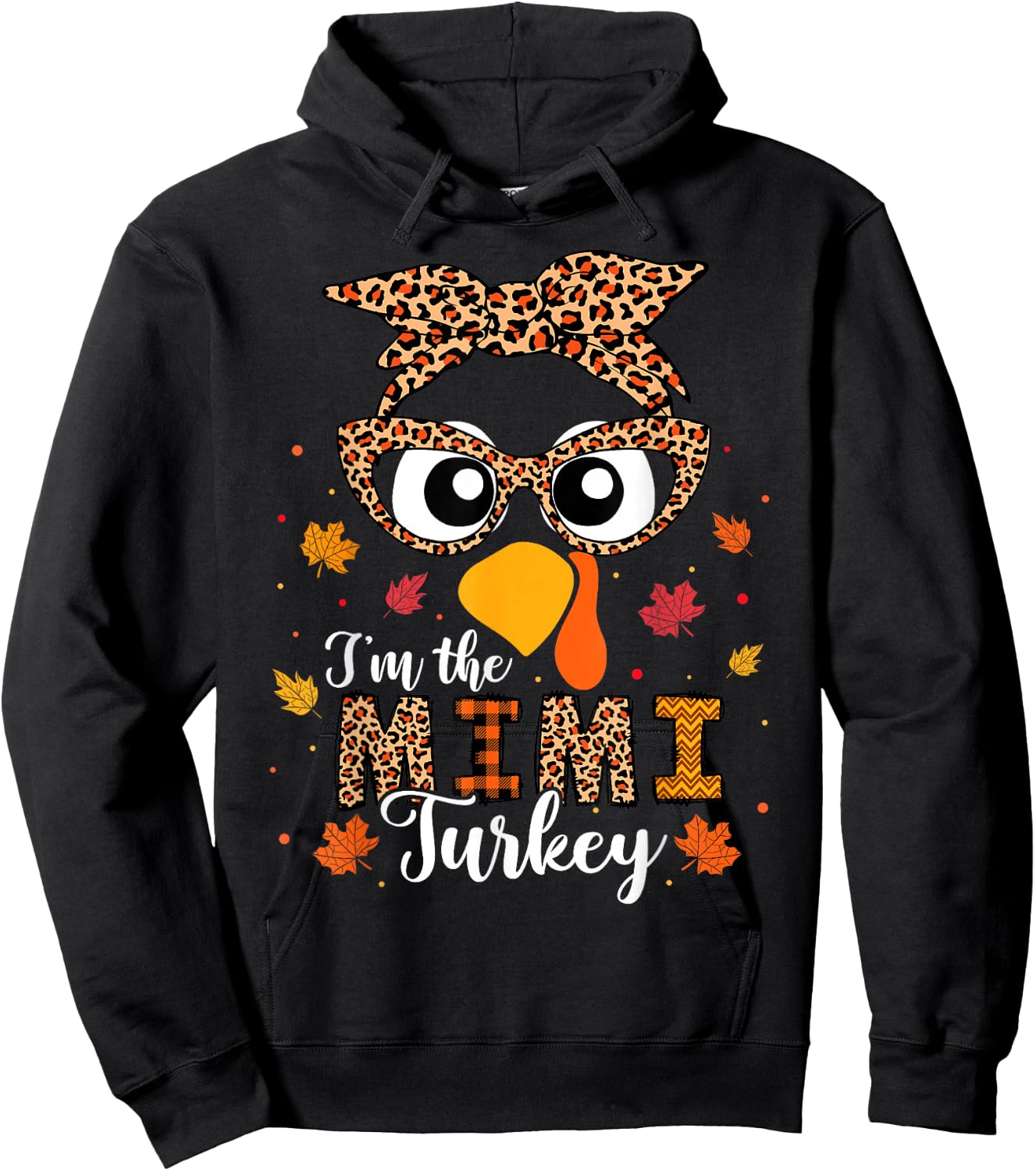 I'm the Mimi Turkey Matching Family Thanksgiving 2024 Hoodie - Hoodie | Black