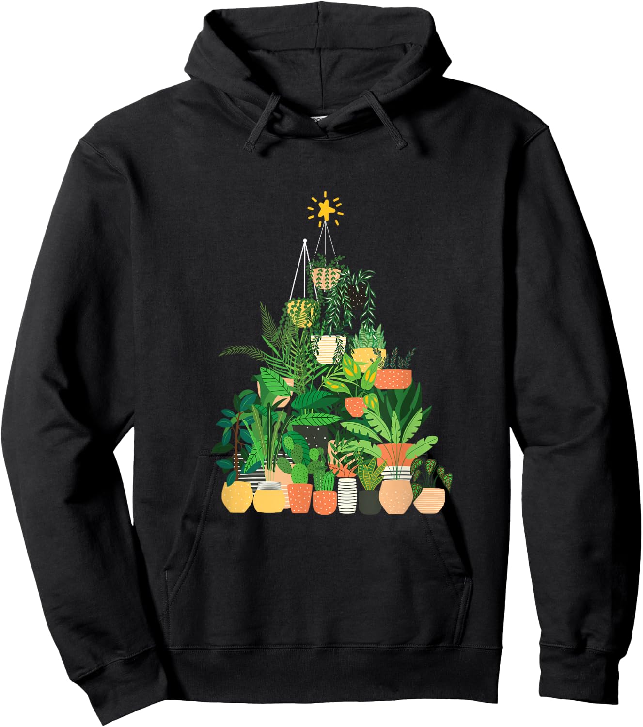 Gardening Potted Plant Christmas Tree Hoodie - Hoodie | Black