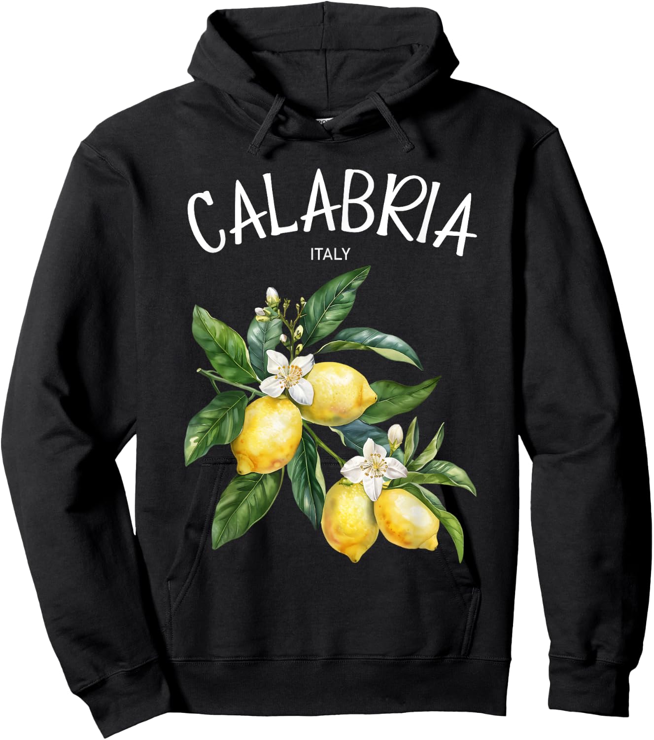 Calabria Lemon Art Italian Fruit Lover Italy Vintage Italia Hoodie - Hoodie | Black