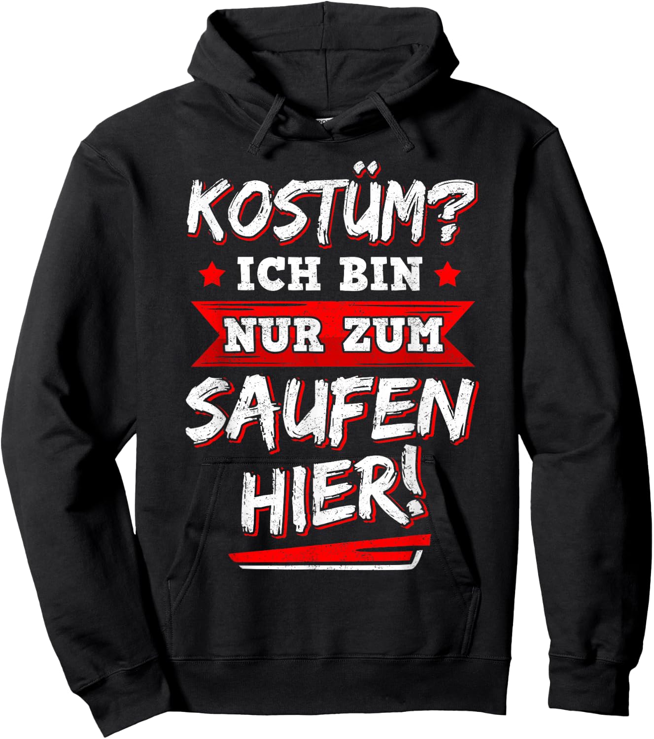 with German Text "Ich Bin Nur Zum Saufen Hier Bier" [German Language], black Hoodie - Hoodie | Black