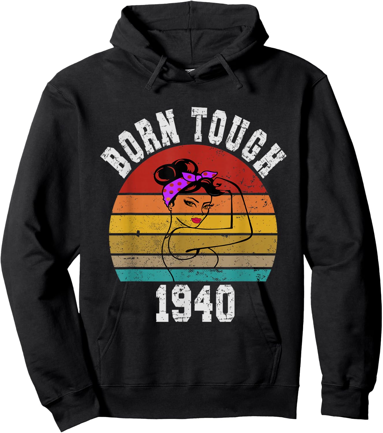 Vintage Tough Woman Born in 1940 Hoodie - Hoodie | Black