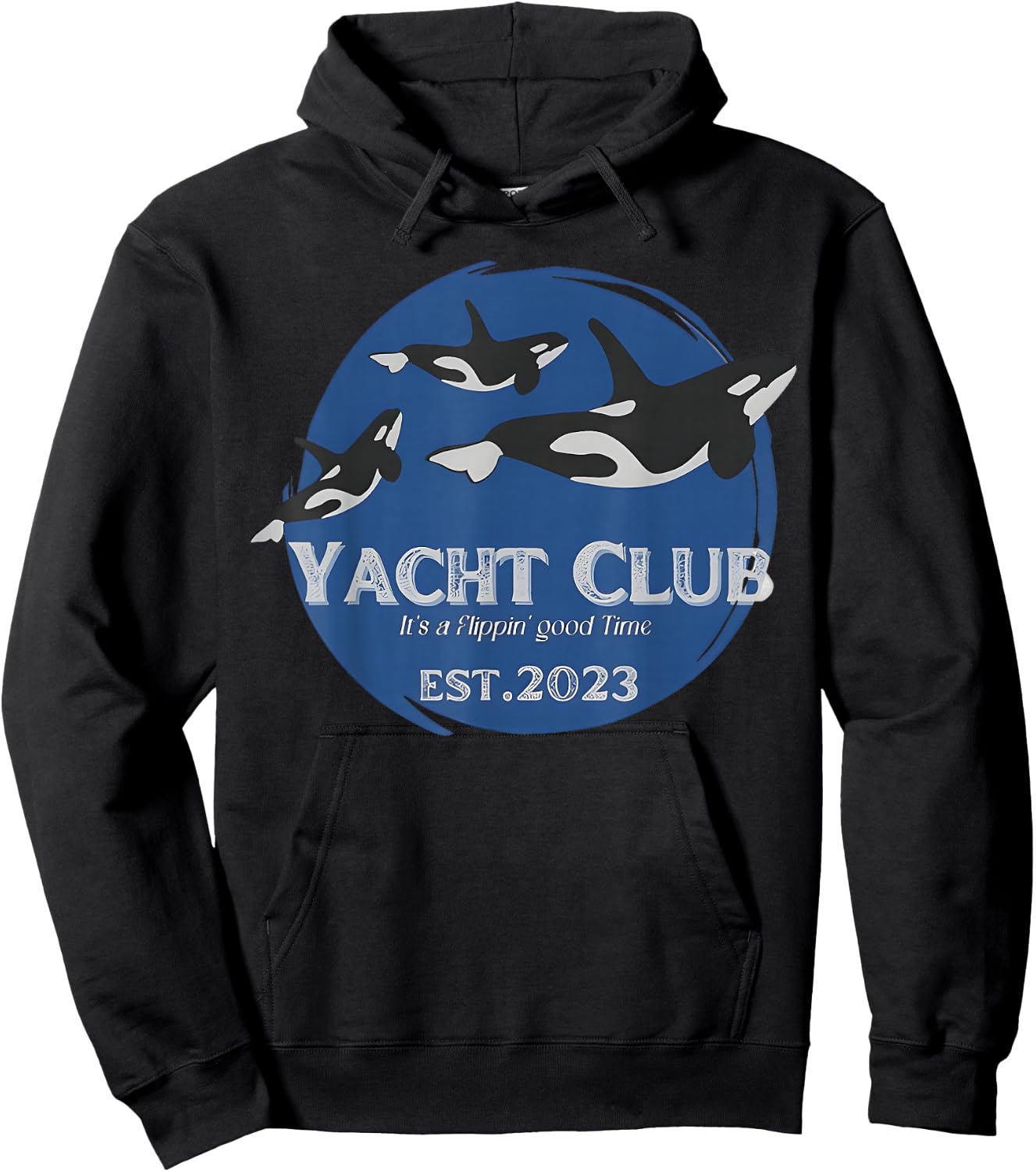 Yacht Club Orca Funny Yacht Tipping Killer Whale Hoodie - Hoodie | Black