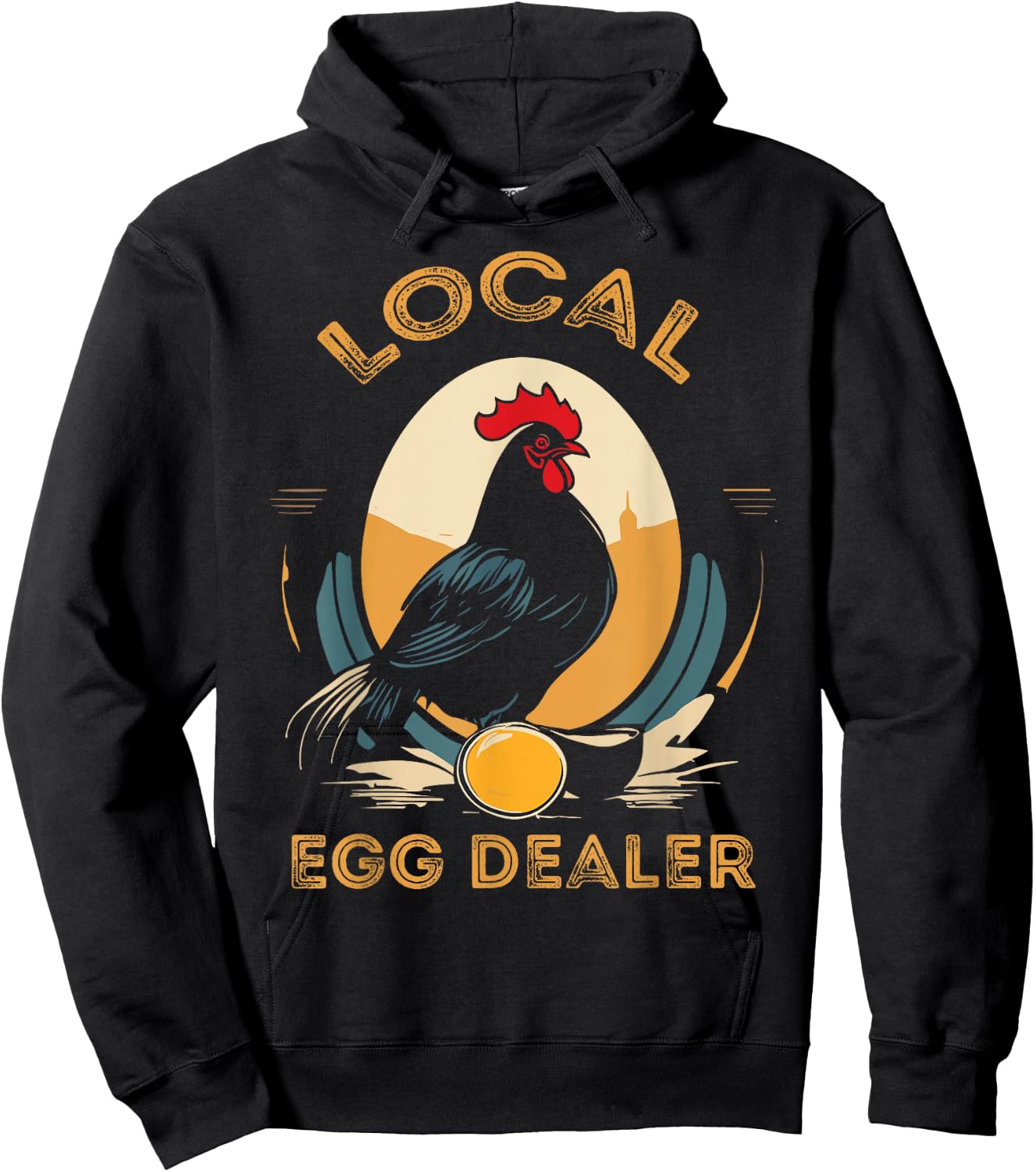 Local Egg Dealer Funny Bleached Chicken Lover Farm Farmer Hoodie - Hoodie | Black