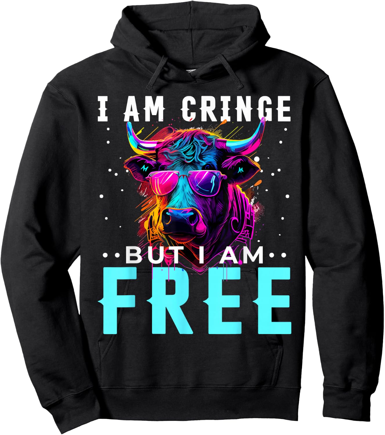 I am Cringe But I am Free Shirt Funny Cow Cow Hoodie - Hoodie | Black