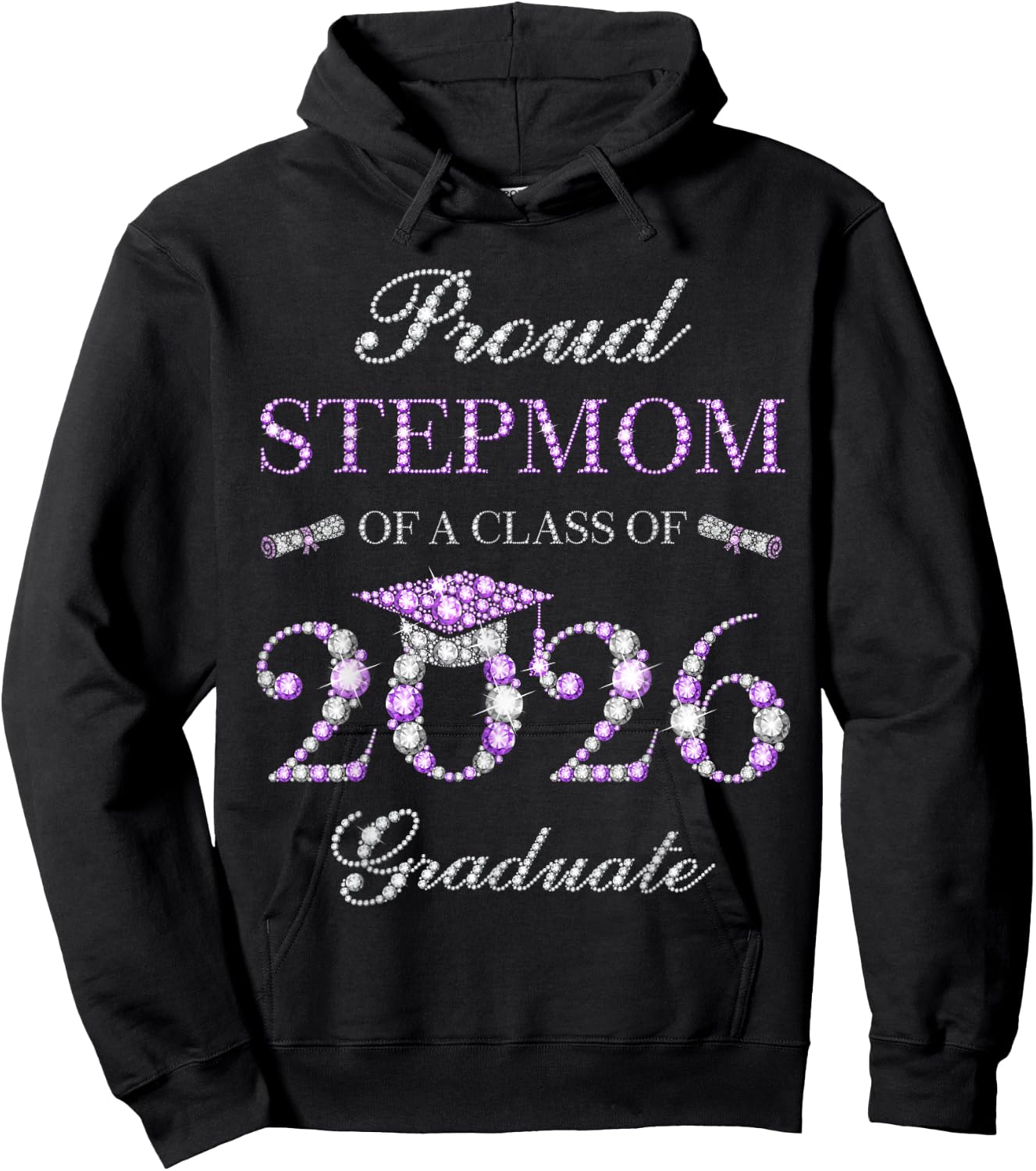 Proud Stepmom of A Class of 2026 Graduate Hoodie - Hoodie | Black