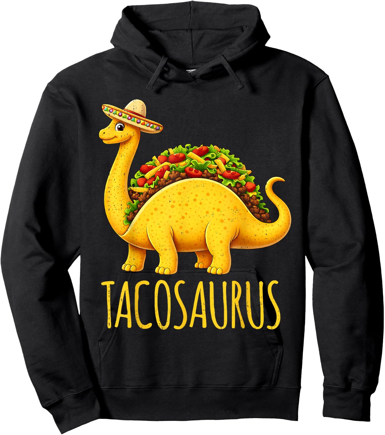 Funny Tacosaurus Dinosaur Taco Cinco De Mayo Toddler Kids Hoodie - Hoodie | Black