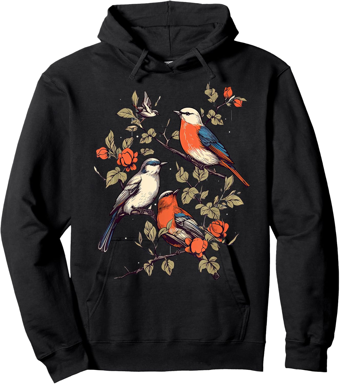 Birds On A tree Branch Birding Bird Watching Bird Hoodie - Hoodie | Black