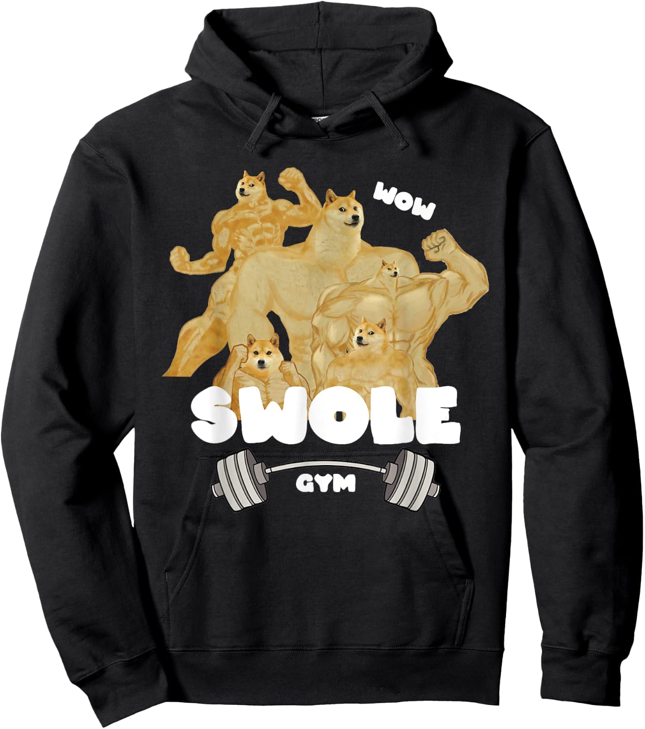 Swole Gym Swole Doge Meme Buff Doge Meme Hoodie - Hoodie | Black