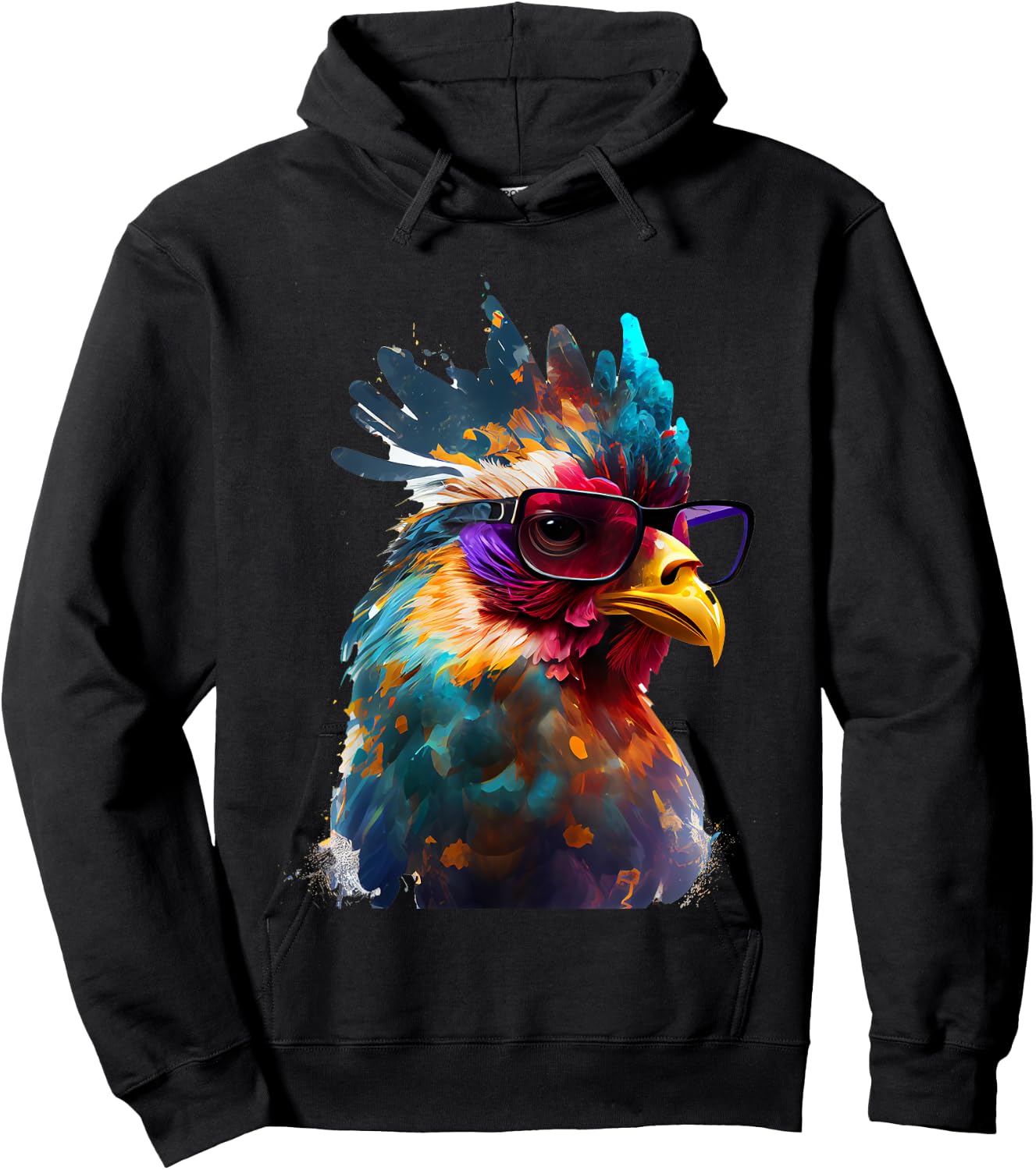 Chicken chickens with sunglasses Hoodie - Hoodie | Black